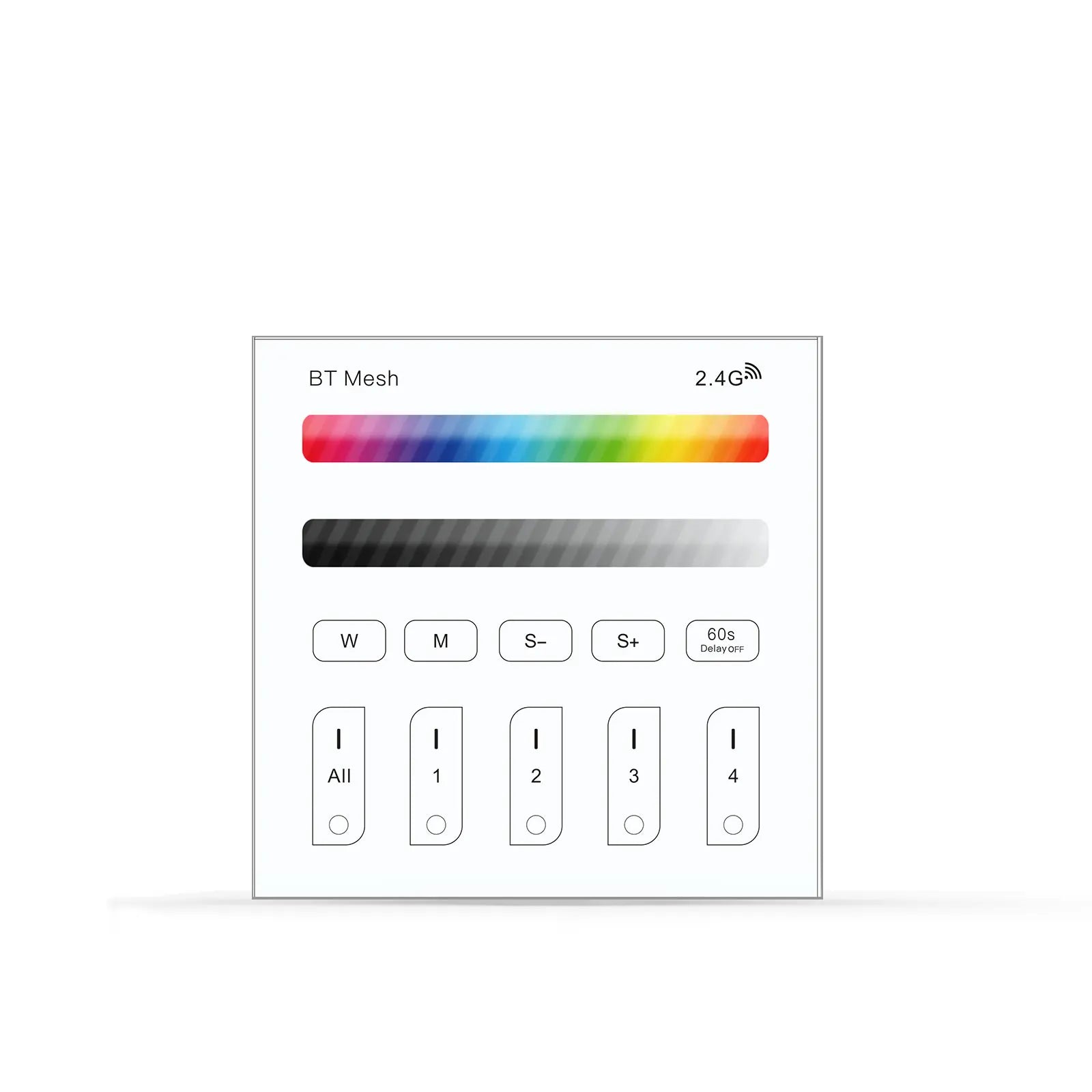 Smart 4 Zone RGBW Touch Controller 86*86 Panel Wall Mount for SMD 5050 RGB RGBW Led Strip Light DC12V/24V Dimmers