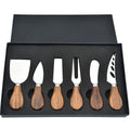 6Pcs Cheese Knife SetCheese Knives Cutter Fork Spreading Cheese Knife Wood Handle Stainless Steel Slicer for Charcuterie Boards
