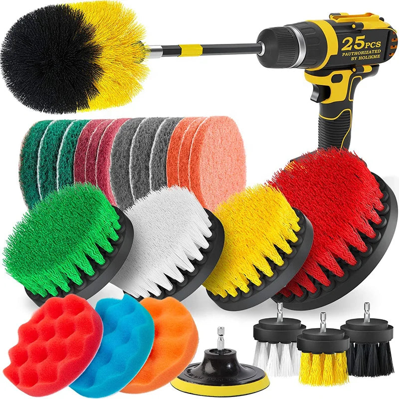 2023 New Factory Price 25 Pcs Brush Kit for Drill With Polishing/Waxing/Extension Attachments