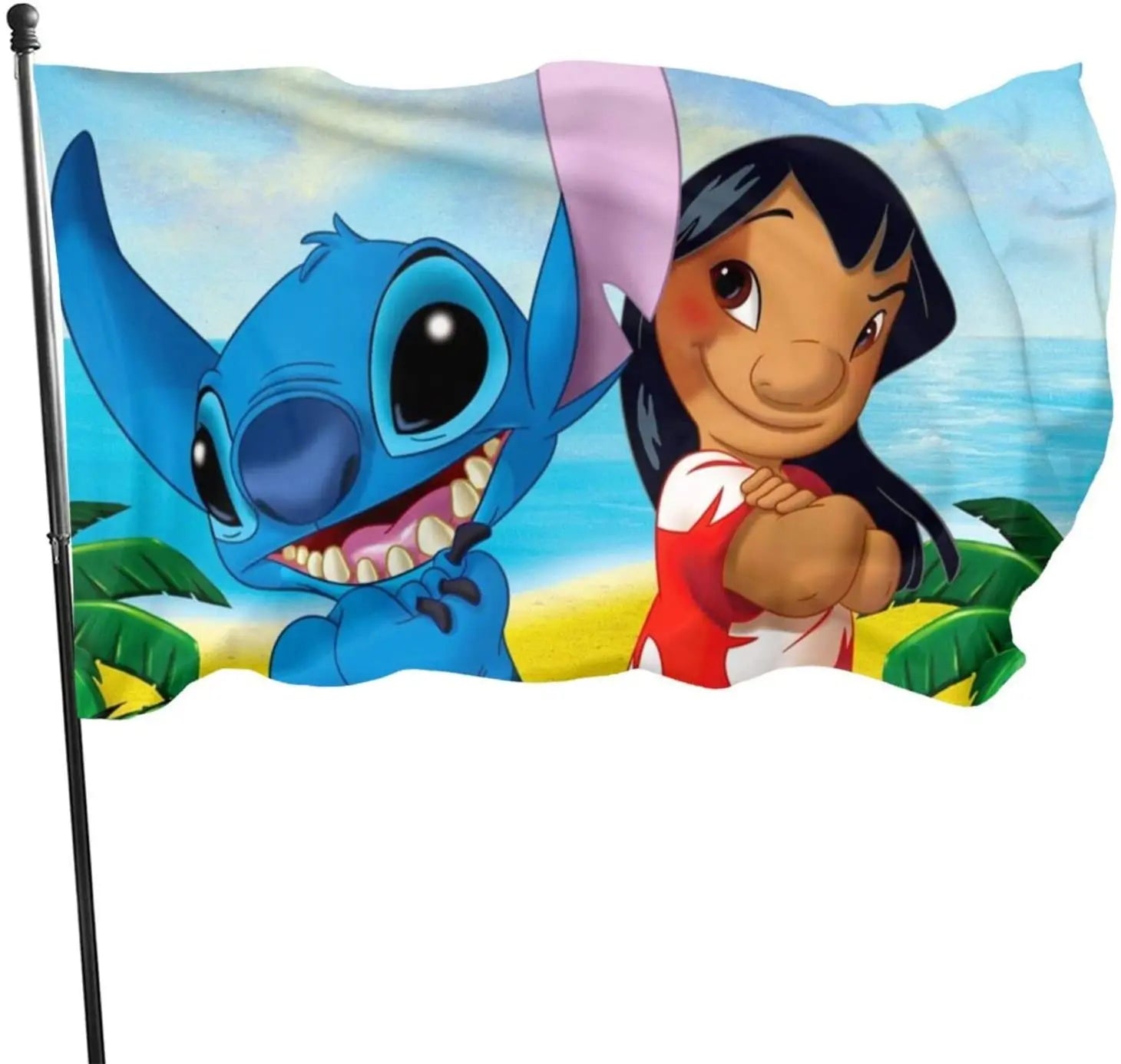 New Sale Durable Polyester Design Stitch and Lilo Flags for Home Indoor Outdoor Decoration