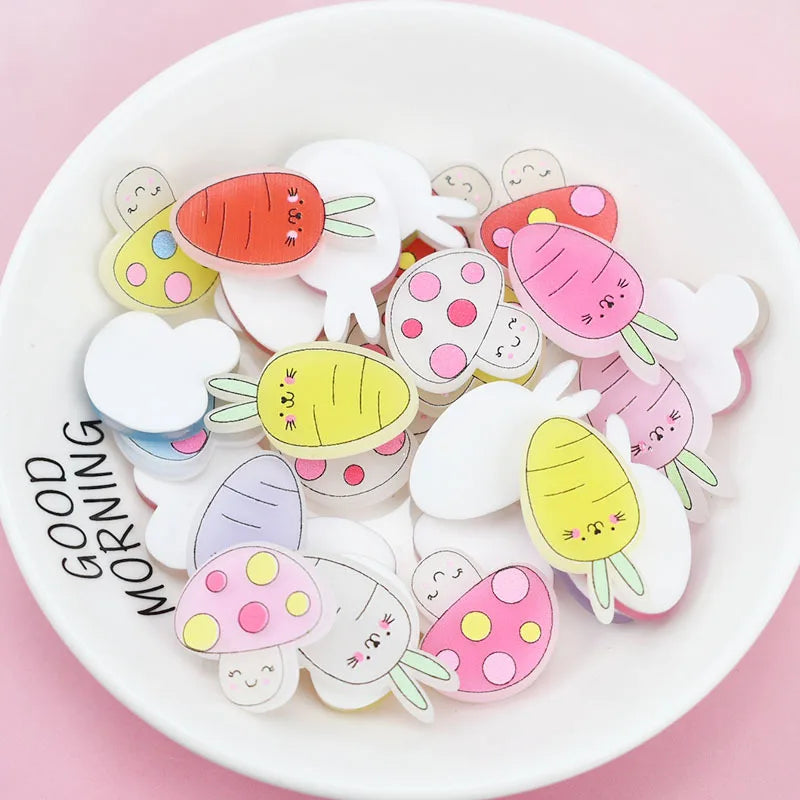 Cartoon Marshmallow Carrot Flat Back Resin Charms Cabochons for Slime Handmade DIY Mobile Phone Kids Hair Craft Decor
