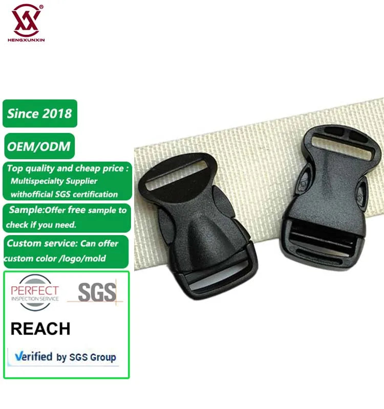 New Design Black or Custom Color Wholesale Cheap Quick Side Release Buckle for Backpack Plastic Backpack Accessories