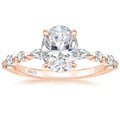OLAN Rose Gold 925 Sterling Silver Ring Oval Cut Cubic Zirconia Engagement Rings Solitaire Halo Women Jewelry