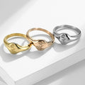 INS Rose Flower Women's Rings Stainless Steel Tail Ring for Woman Sister Party Anniversary Jewelry