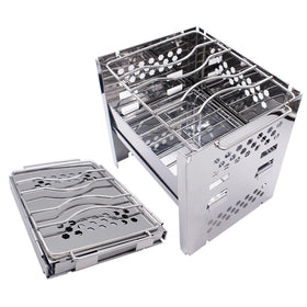 Multifunctional Collapsible Wood Burning Stove for Outdoor Backpacking Hiking BBQ