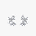 Ailmay Sweet Cute Cat Silver Stud Earrings 100% 925 Sterling Silver Sparkling CZ for Women Anti-allergy Fine Jewelry Gifts