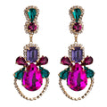 2026 Factory Direct Sales Diamond Drop Shaped Glass Diamond Tassel  Dinner Claw-chain Earrings Shinny Earrings