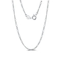 RINNTIN SC27 Chain Supplies Jewelry Making Italian 925 Sterling Silver Diamond-Cut 1.7mm Figaro Link Chain Necklace