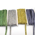 Rhinestone Multi-color Hot Fix Rhinestone Rubber Chain Crystal Ribbon Trims Tape for DIY Clothing Accessory