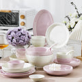 Creative White Ceramic Bowl Set Ceramic Plates Sets Dinnerware Tableware Household  Embossed Ceramic Plates Simple Bowl Cutlery