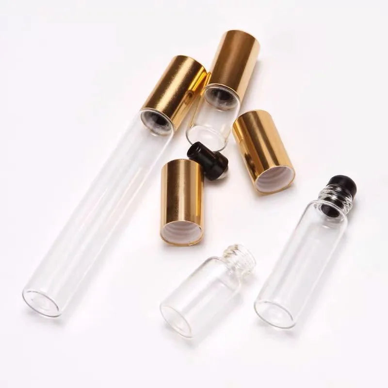 1ml 2ml 3ml 5ml 10ml Slim Roller Ball Perfume Bottle Transparent Essential Oil Bottle Roll on Bottle