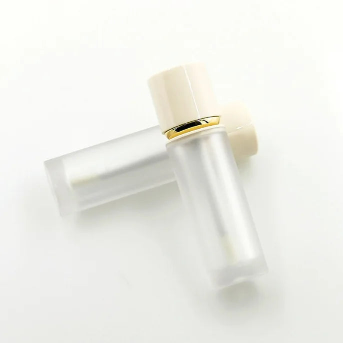 4ml Refill BPA Free ABS Plastic Clear Frosted Lip Gloss Tube with Applicator Empty Round Luxury Cosmetic Packaging Lip Balm Tube
