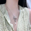 Personalized Hip Hop Style Necklace 9-10mm Natural Freshwater Water Drop Pearl 7-8mm Bread Pearl Necklace