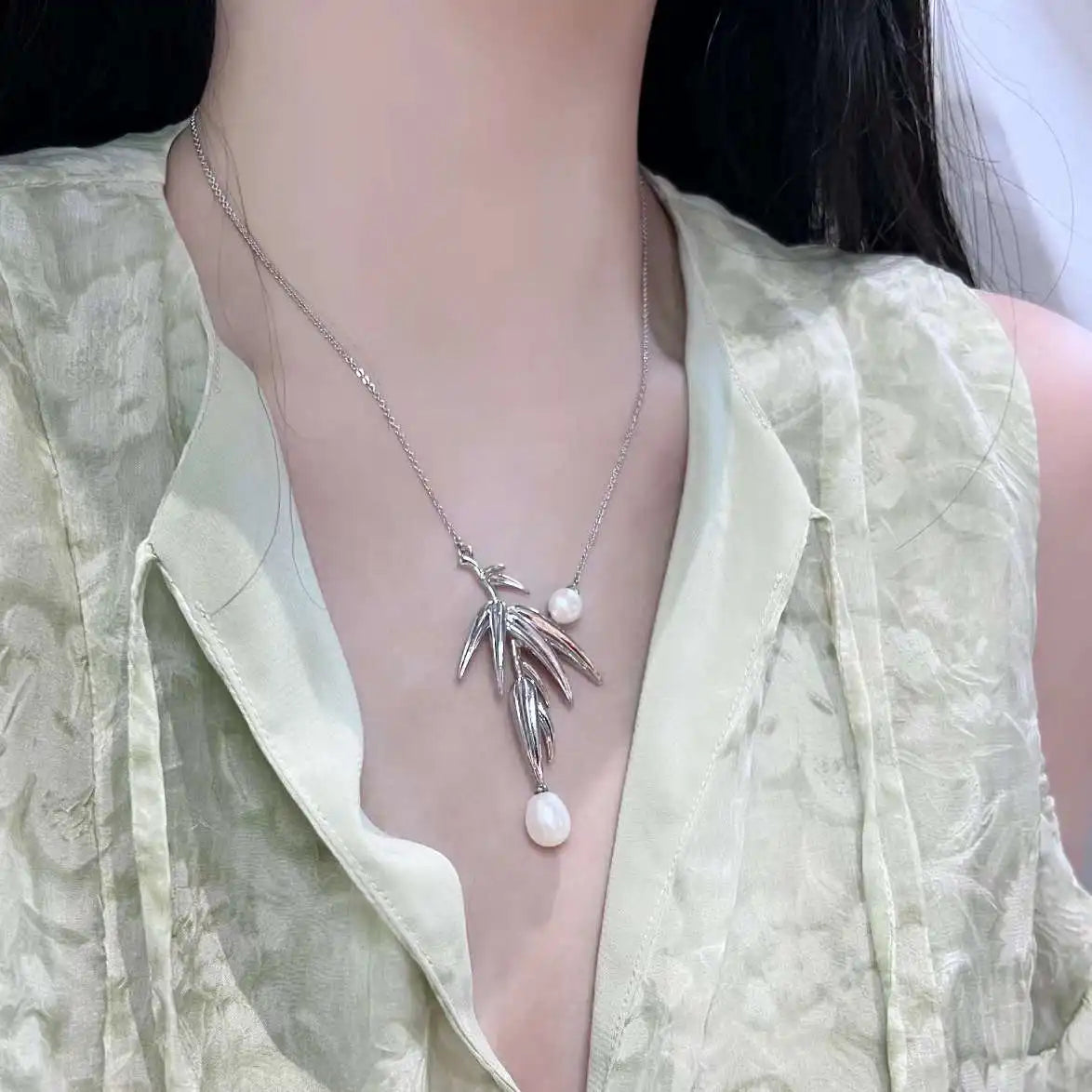 Personalized Hip Hop Style Necklace 9-10mm Natural Freshwater Water Drop Pearl 7-8mm Bread Pearl Necklace