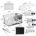 Portable Charcoal Grill Combination Barbecue Grill Camping Accessories Set with Storage Bag and Stainless Steel Food Tongs