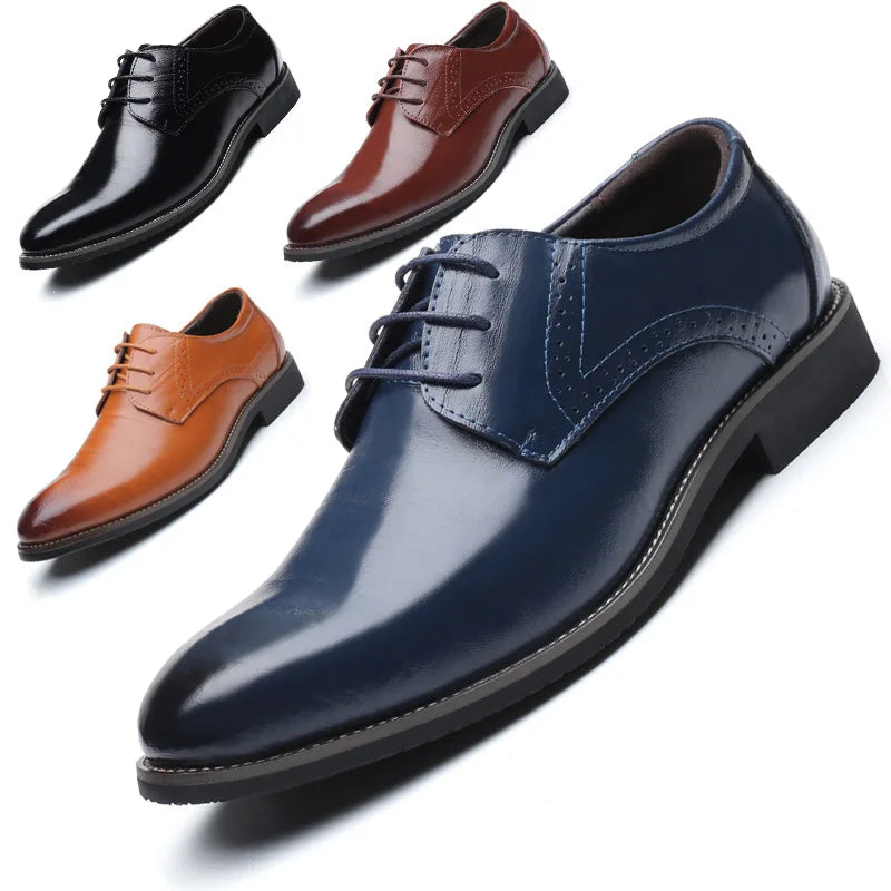 Factory Wholesale Custom Casual City Man Fashion Leisure Latest Design Cheap Senior Business Office Formal Wear Leather Shoes