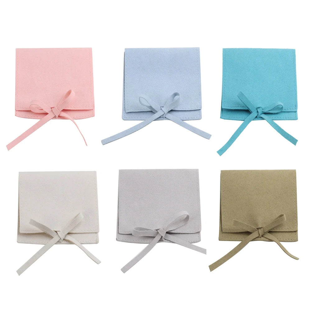 8x8cm Customize Envelope Pouch Super Fiber Velvet Bag Drawstring Jewelry Packaging Dustproof Storage Bag