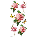 BXTAT TL241-TL246 Chinese Roses Flowers Bees Temporary Tattoo Stickers Pink Blue White Colors on Paper for Body Application