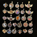 Fashion Necklaces for Women Man Bronze Round All Diamond Crystal Friend Family Photo Picture Frame Locket Pendant Chain Necklace