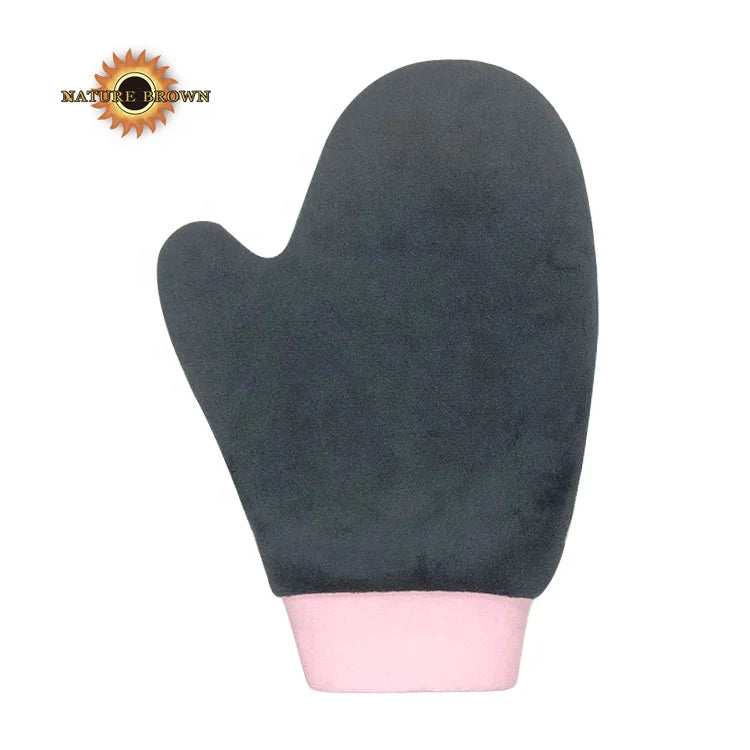 Low Moq Washable Reusable Streak-free Tan Black Application Sunless Tan Applicator Velvet Bronzing Mitts Glove Self Tanning Mitt