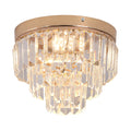 Modern Led 3-Colors Luminaire  Surface Mounted Round Crystal Ceiling Lamp for Bedroom