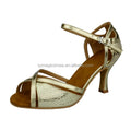 Wedopus Gold Women\'s Sandals with Heels for Dancing 7.5CM