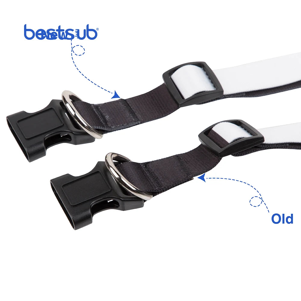 BestSub Wholesale Sublimation Blanks Quick Release Safety Retractable Custom Printing Polyester Dog Collar Plastic Buckle All