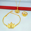 Dubai Gold Goldjewelry Set Brass Gold Plated  Crownexquisite Craftsmanship Gold Ladies Jewelry