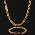 KRKC Drop Shipping RTS Stock Low MOQ 18k Gold Plated Stainless Steel 8mm Cuban Link Chain Necklace Men