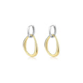New Design Fine Jewelry 925 Sterling Silver Double Circle Drop Hoop Earrings Gold Plated Fashion Drop Earrings for Women Girls