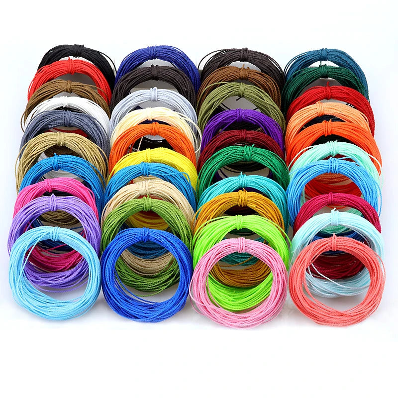 1mm Colorful Diy Custom Jewelry Braided Waxed Accessories Wax Thread Cord String for Bracelet Necklace Making