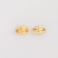 18k Gold Plated Brass Beads 14K Gold Striped Spacer Bead Color Preservation Oval Pumpkin Beads