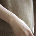 Delicate INS 14K Gold Plated Pure 925 Sterling Silver Thin Chain Zircon Letter U Shaped Charm Bracelets for Women Girls Jewelry