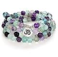 Natural Fluorite 6mm Mala Beads Bracelet 108 Spiritual Necklace Meditation Jewelry for Men Women Yoga Bracelet Necklace