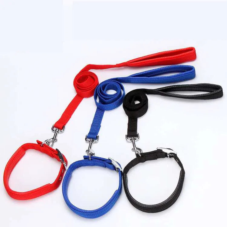 Wholesale Durable Cheap Adjustable Nylon Pet Cat Dog Collar Dog Leash Leads Set