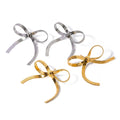 2024 New Arrivals Snake Chain Butterfly Women's Earrings Wholesale Stainless Steel 18K Gold Plated Bow Earrings Jewelry