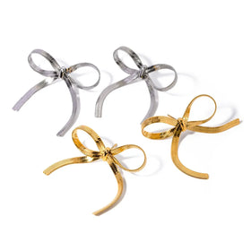 2024 New Arrivals Snake Chain Butterfly Women's Earrings Wholesale Stainless Steel 18K Gold Plated Bow Earrings Jewelry