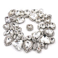 Wholesale 3D for White Claw Drill Buckle Mixed Shape Crystal Glass Rhinestones with Silver Claw Sew-On Technique