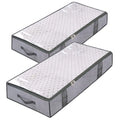 Underbed Storage Bags Large Clothes Storage Bags With Zips Thick Foldable Breathable Storage Under Bed With Clear Window