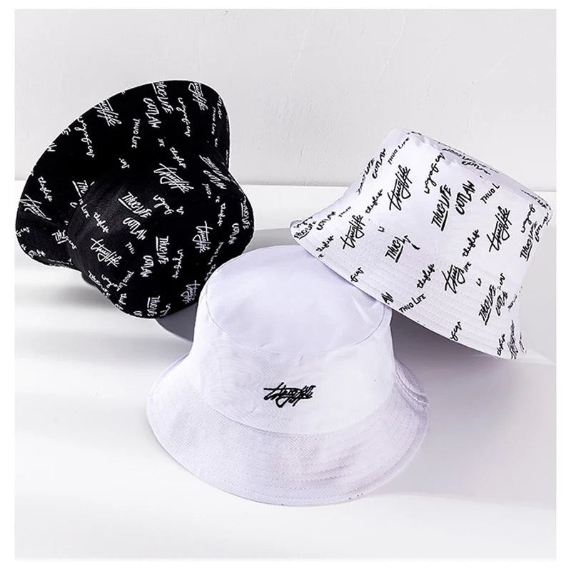 Wholesale Embroidered Cotton Fisherman Black Caps Sun Fishing Chapeau Designer Reversible Custom Print Logo Outdoor Unisex