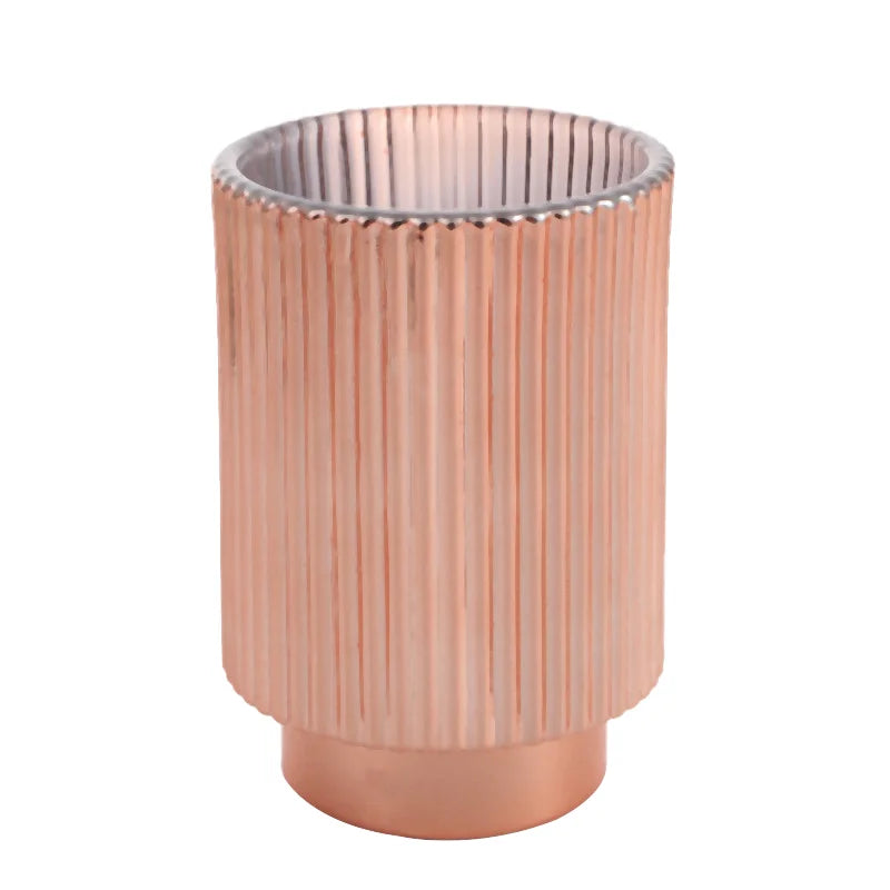 Luxury Home Decor New Design Classic Glass Storage Jar Metal Texture Bottom Eyebrow Pencil Makeup Candles Fragrance Accessories