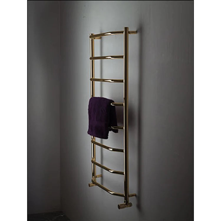 Gold Single Stainless Steel Ladder Heated Towel Rail Wall Mounted Towel Warmer for Bathroom Salon