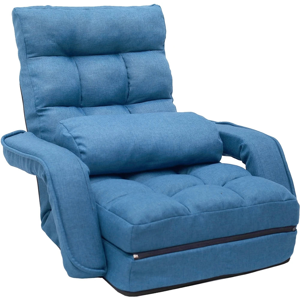 Cnlf Folding Lazy Floor Chair Living Room Sofas Lounger Bed With Armrests and a Pillow Sofa Set Furniture