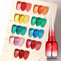 As Nail Supplies Private Label 9 Colors Amber Glass Transparent Gel Nail Polish 15ml Nail Soak off UV Varnish Verniz Gel Polish