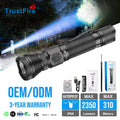 TrustFire T15R 2350LM LED Tactical Flashlight 310M Long Distance 18650 Aluminum Pocket Torch Camping IP68 Flashlights