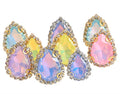 WYSE Wholesales 10*14mm Colorful Flat Back Drop Stone With Cup Chain Rhinestone Opal Mocha DE Glass