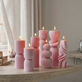 J-1178 10 Styles Striped Cylinder Candle Silicone Mold Ball Wave Hourglass GeometricTwist Swirl Mould Soy Wax Candle Moulds