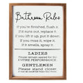 Handmade Funny Farmhouse Toilet Decorations Restroom Wall Decor Bathroom Rules Sign