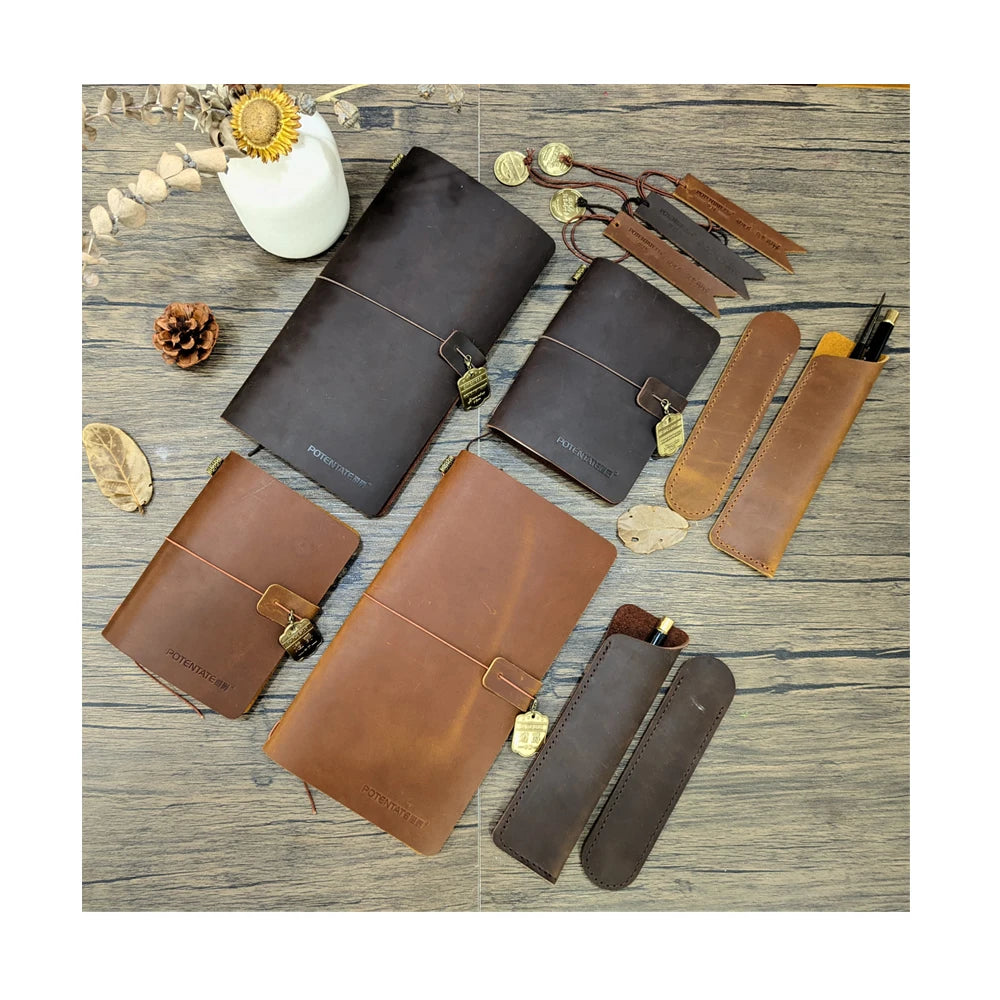 Leather Custom SketchBook Notebook with Refill Watercolor Paper