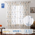 Custom Floral Embroidered Sheer Curtains Two-Color Design Tulle Drapes 100% Polyester Europe Style All-Season for Home Living